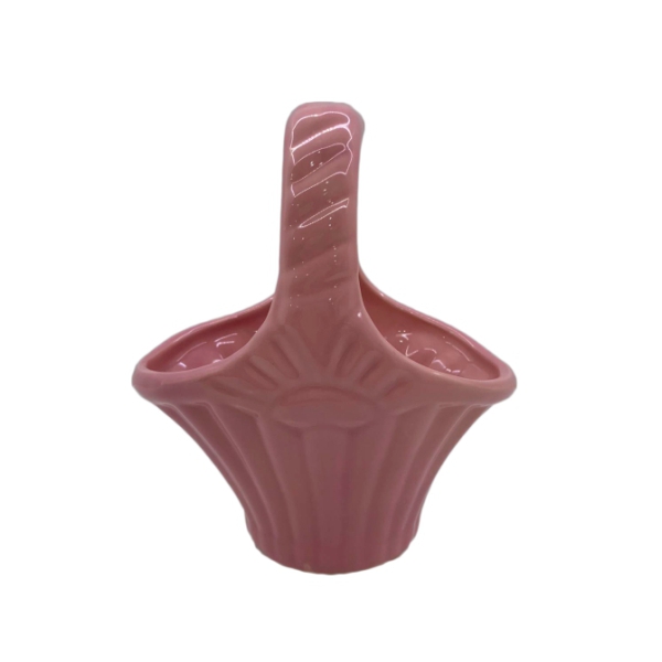 Cestinha Rosa de Porcelana